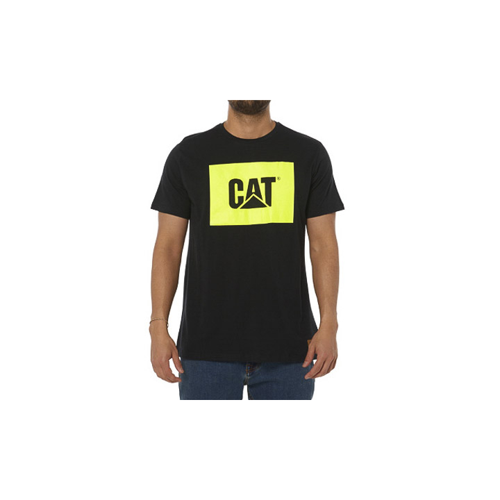 Caterpillar Work Hi Vis - Mens T-Shirts - Black - NZ (573YNEFZH)